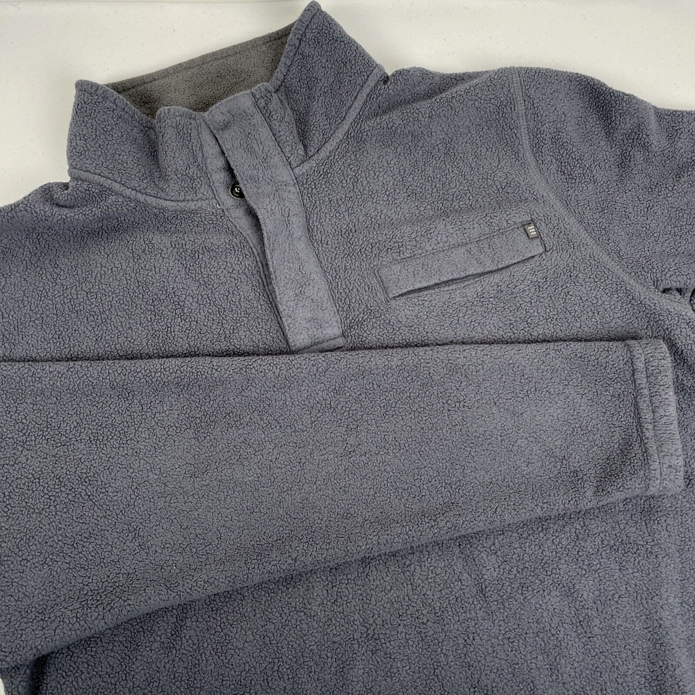 Free‎ Fly Jacket Men's Size Medium Gray Snap Closure Neck Viscose Polyester